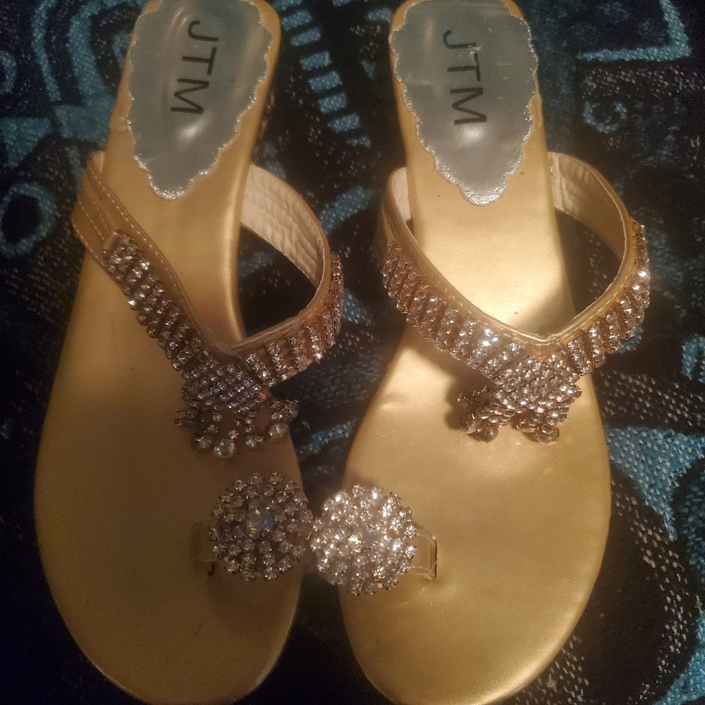 Dress sandals by JTM sz 7 sparkle/shine cruise/dine